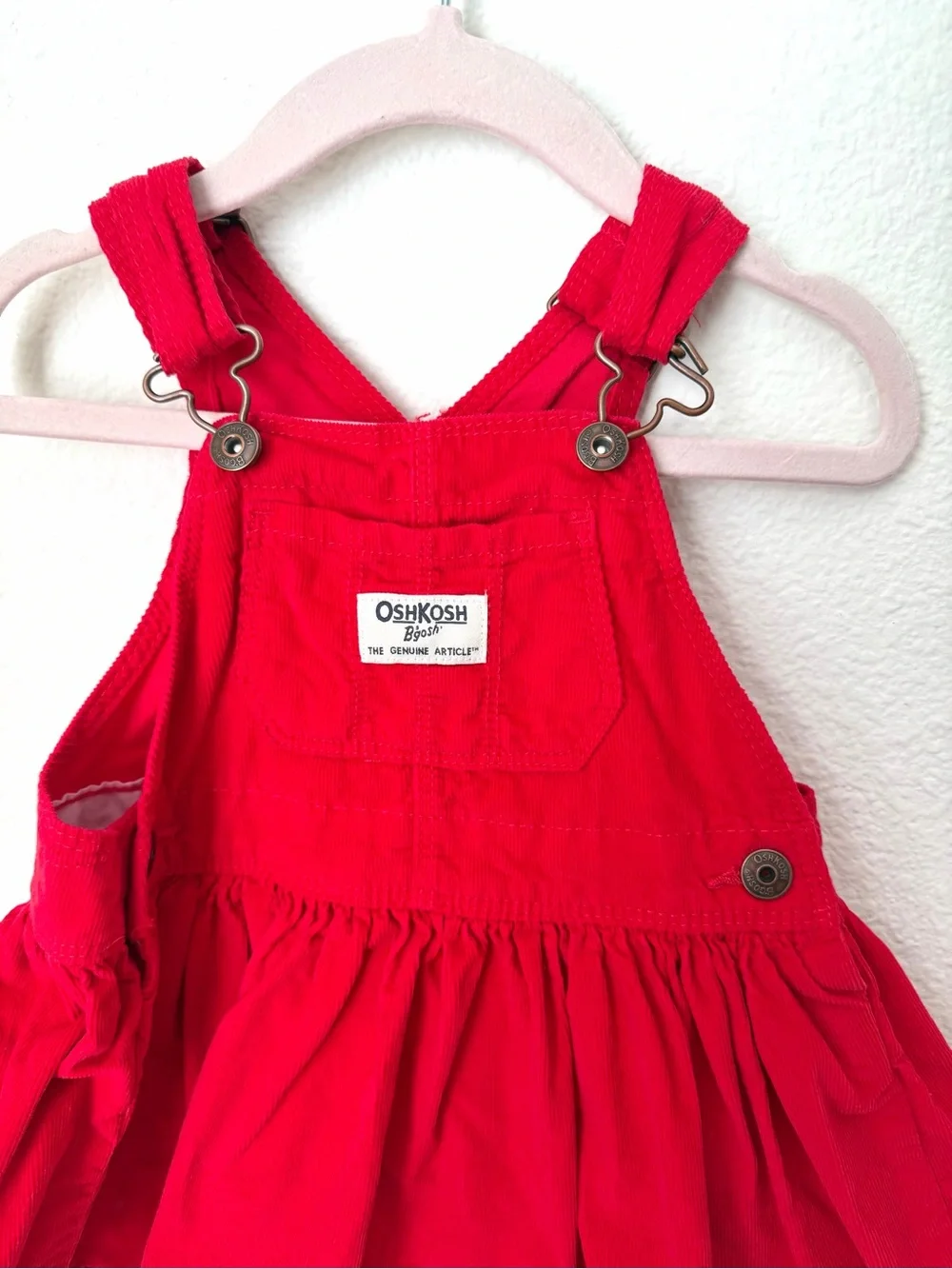 OshKosh Red Corduroy Ruffle Dress